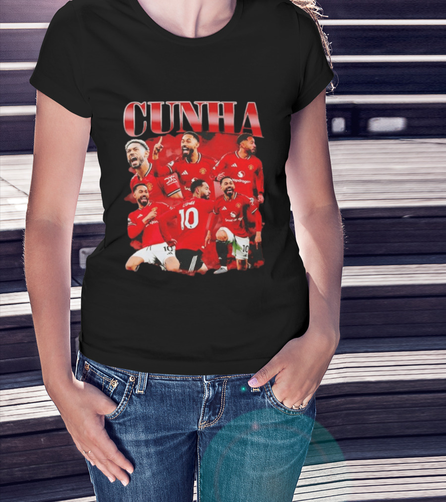 Cunha Manchester United Bootleg Picture Collage T-Shirt