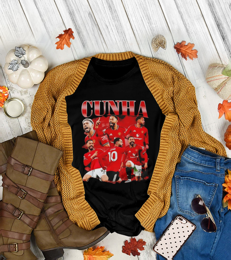 Cunha Manchester United Bootleg Picture Collage T-Shirt