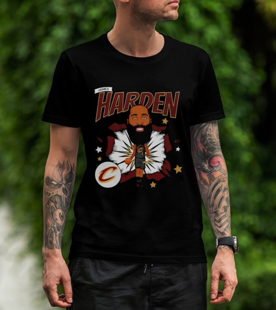 Harden Cleveland Cavaliers Basketball Player Caricature T-Shirt