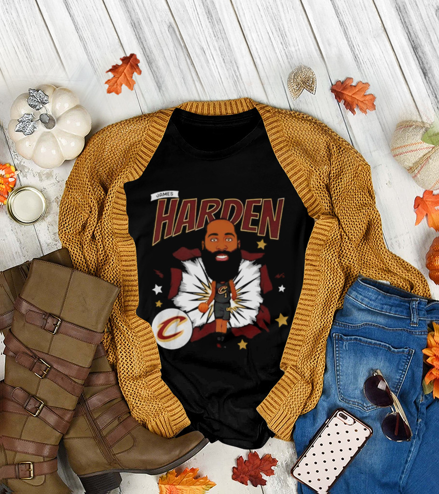Harden Cleveland Cavaliers Basketball Player Caricature T-Shirt