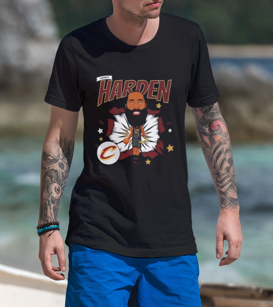 Harden Cleveland Cavaliers Basketball Player Caricature T-Shirt