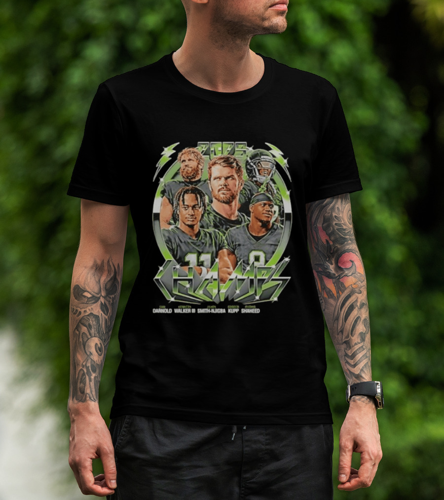 Seattle Seahawks Darnold Walker III Smith Njigba Kupp Shaheed 2025 Champs T-Shirt