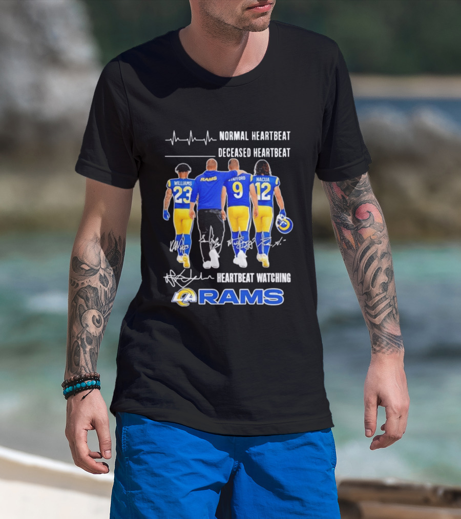 Williams Rams Stafford Nacua Heartbeat Ing Los Angeles T-Shirt