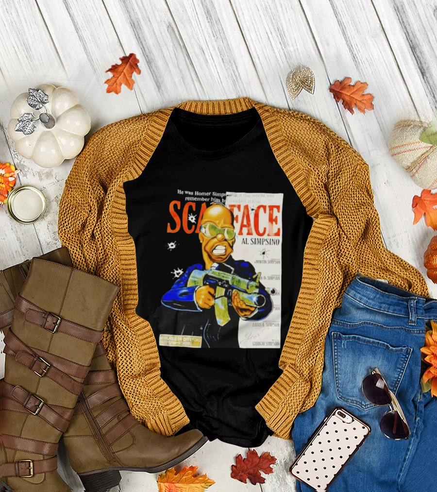 Scarface Al Simpsino Parody Available on DVD Reference T-Shirt