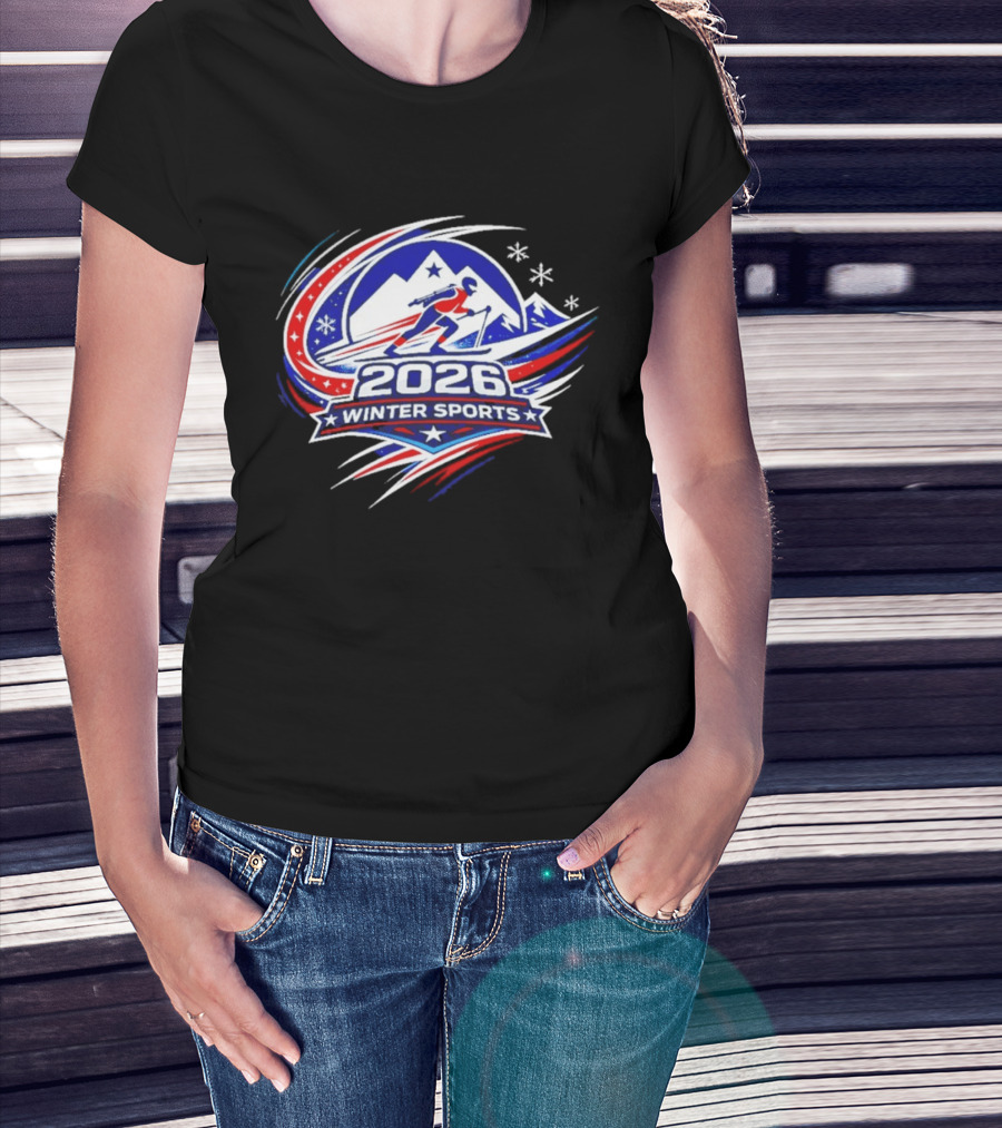2026 Winter Sports Skiing Snowboarding Team USA T-Shirt