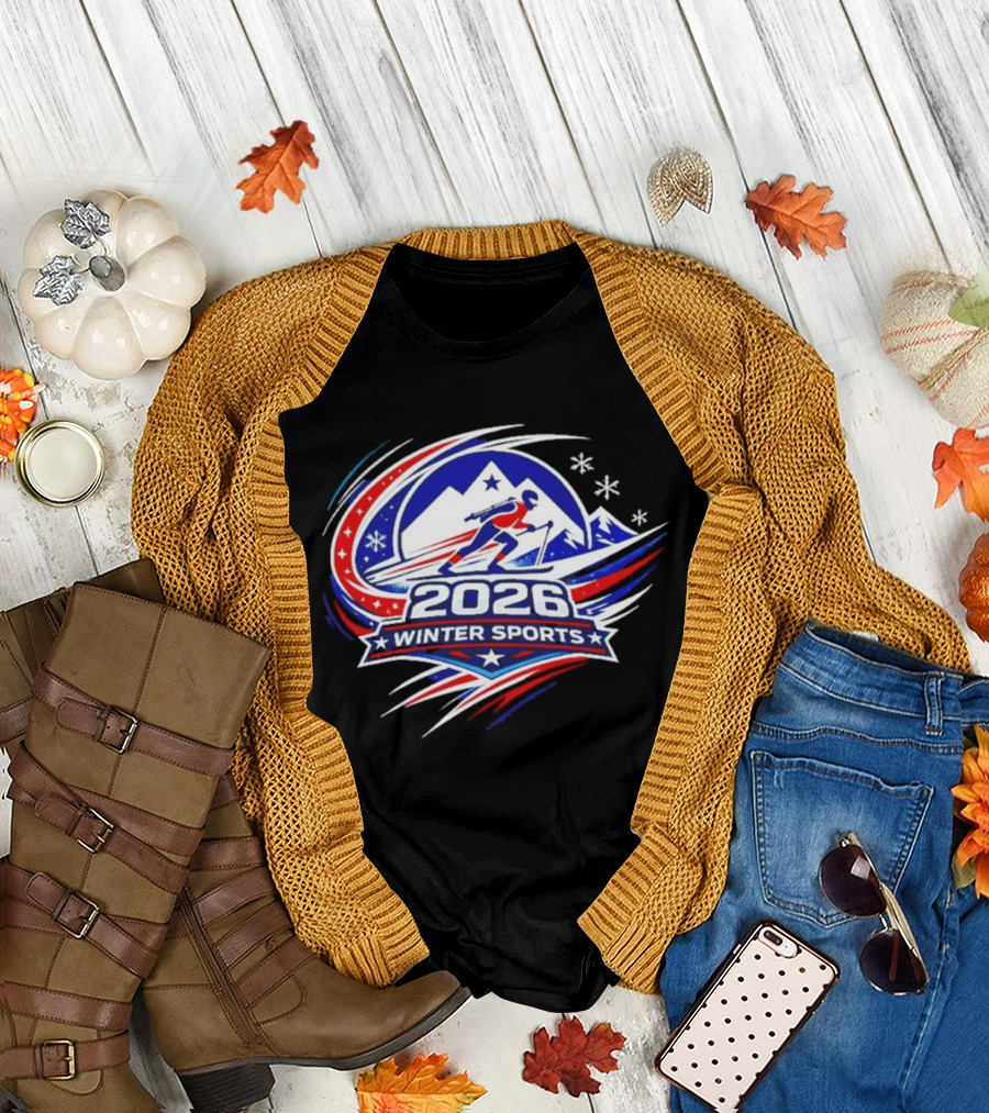 2026 Winter Sports Skiing Snowboarding Team USA T-Shirt