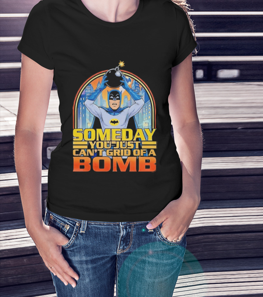 Someday You Just Can't Get Rid Of A Bomb Batman Retro Comic Urban Skyline T-Shirt