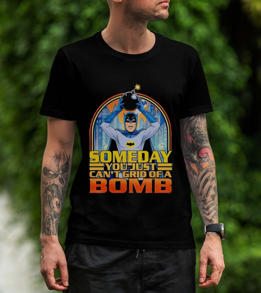 Someday You Just Can't Get Rid Of A Bomb Batman Retro Comic Urban Skyline T-Shirt