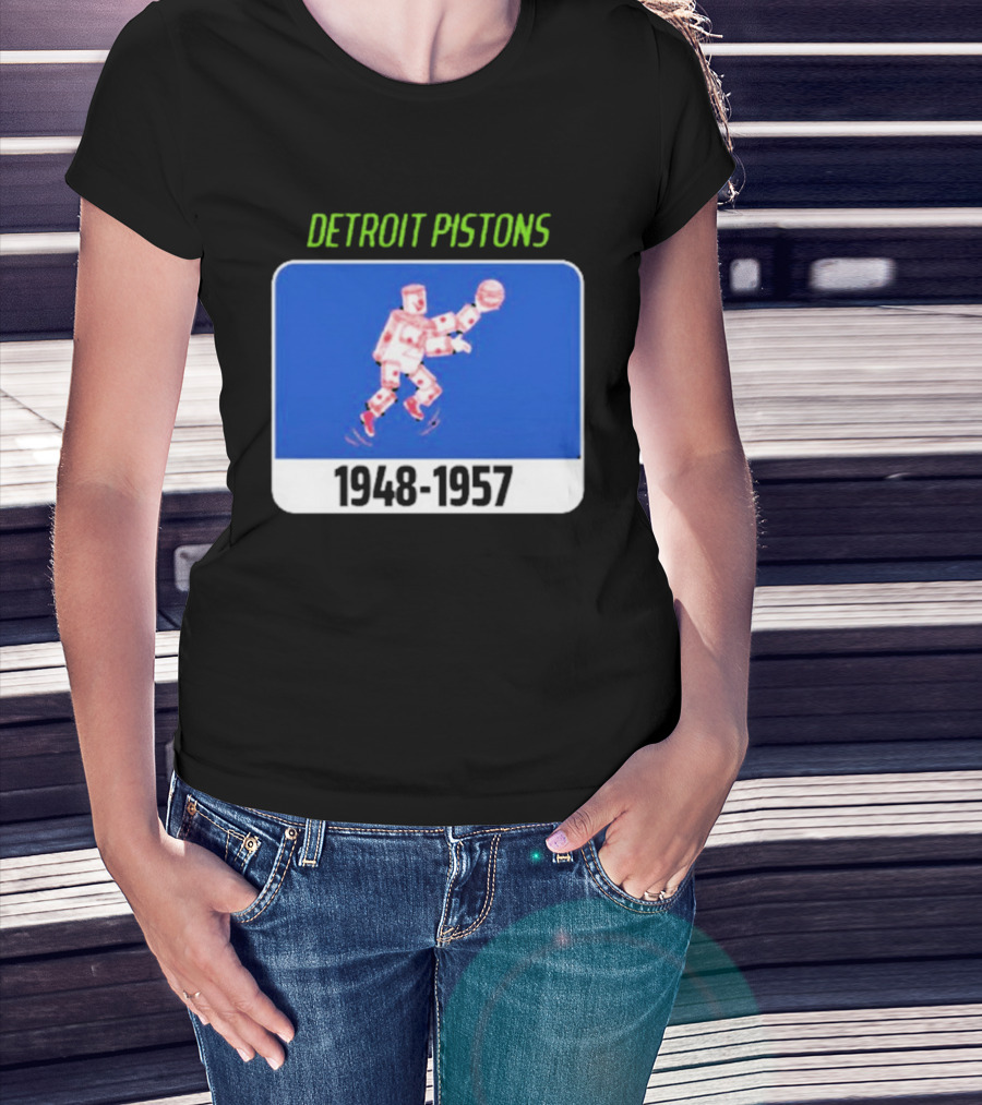 Detroit Pistons 1948 1957 Retro Basketball T-Shirt