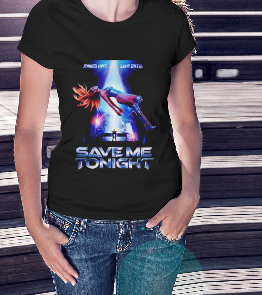 Jennifer Lopez David Guetta Save Me Tonight Neon T-Shirt