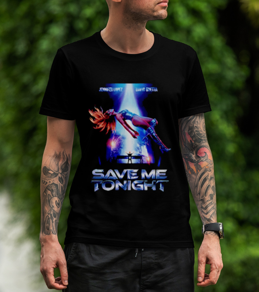 Jennifer Lopez David Guetta Save Me Tonight Neon T-Shirt