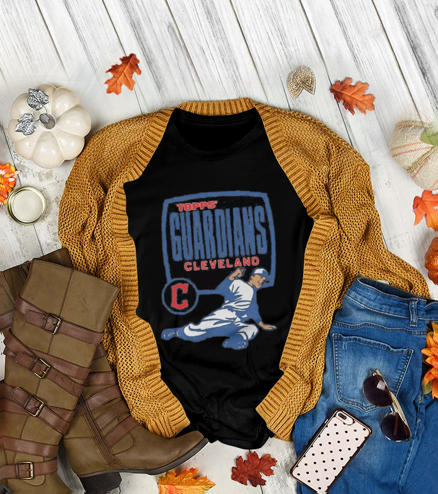 Cleveland Guardians Topps MLB Cartoon Raglan T-Shirt