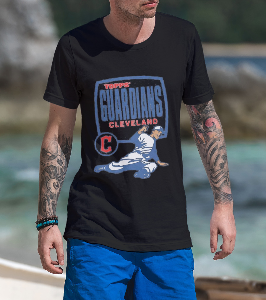 Cleveland Guardians Topps MLB Cartoon Raglan T-Shirt