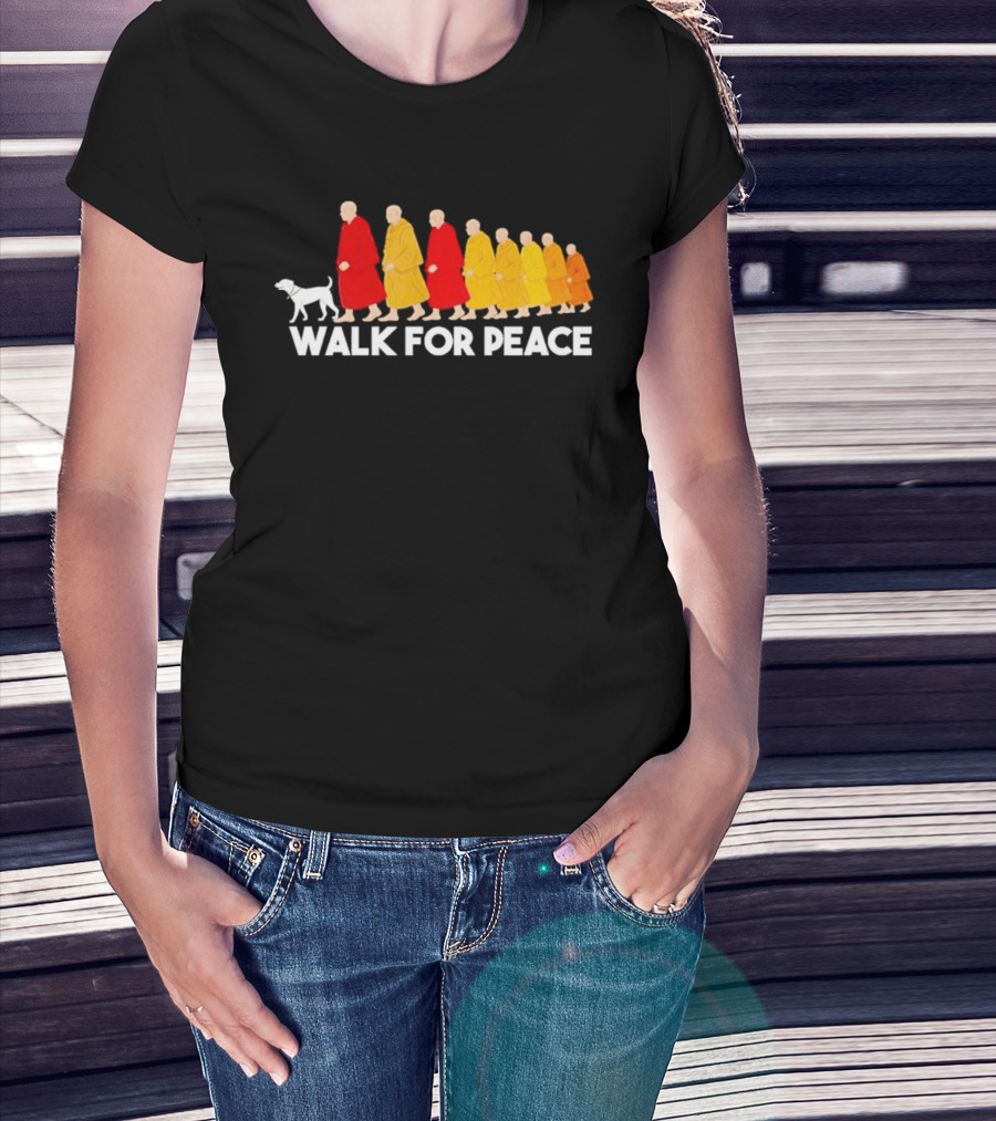 Walk For Peace Monk Procession With Dog T-Shirt