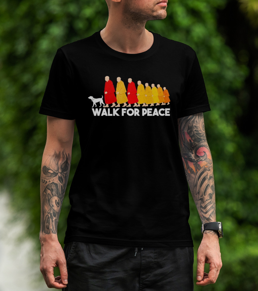 Walk For Peace Monk Procession With Dog T-Shirt