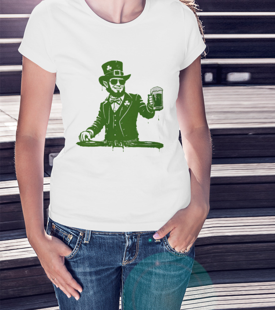 DJ Irish Uncle Sam St Patrick's Day Beer Celebration T-Shirt