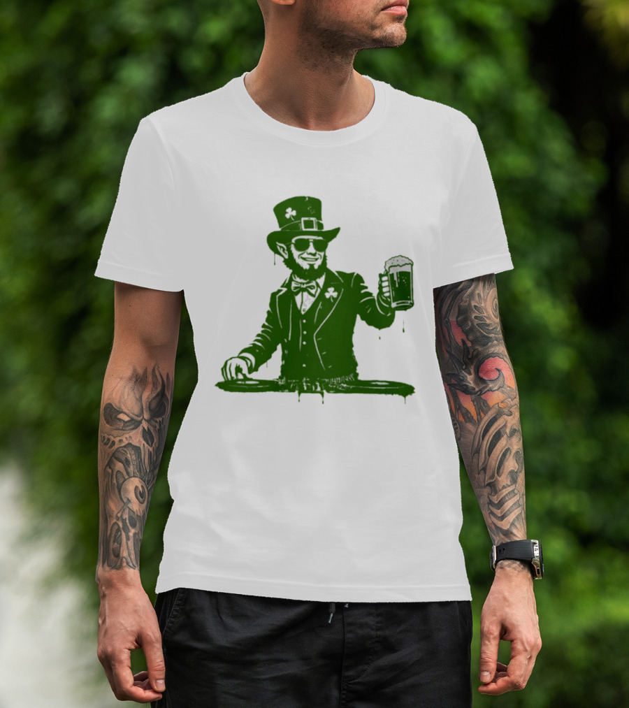 DJ Irish Uncle Sam St Patrick's Day Beer Celebration T-Shirt