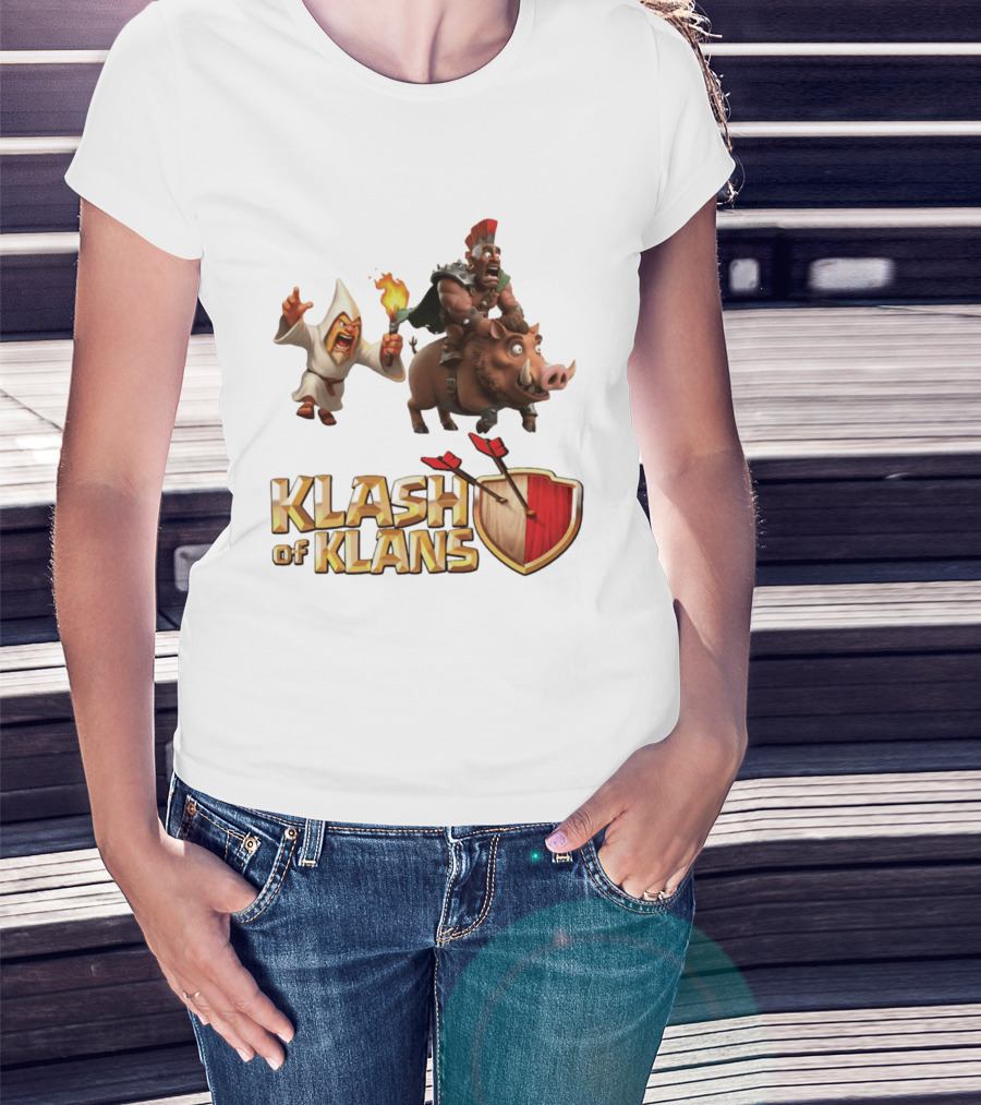 Klash Of Klans Characters With Wizard And Hog Rider T-Shirt