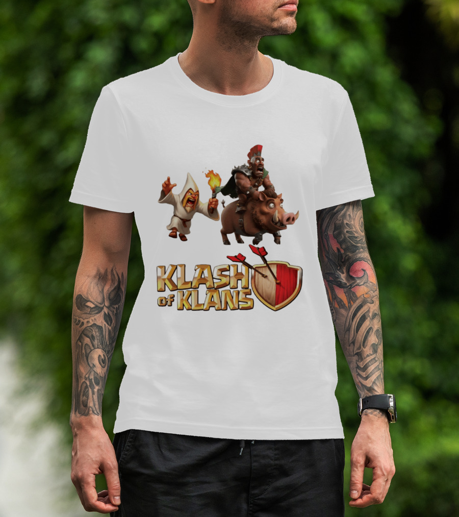 Klash Of Klans Characters With Wizard And Hog Rider T-Shirt
