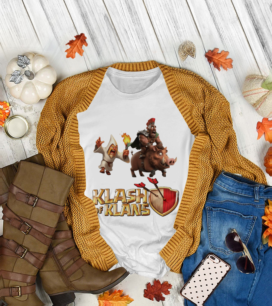 Klash of Klans Characters with Wizard and Hog Rider T-Shirt