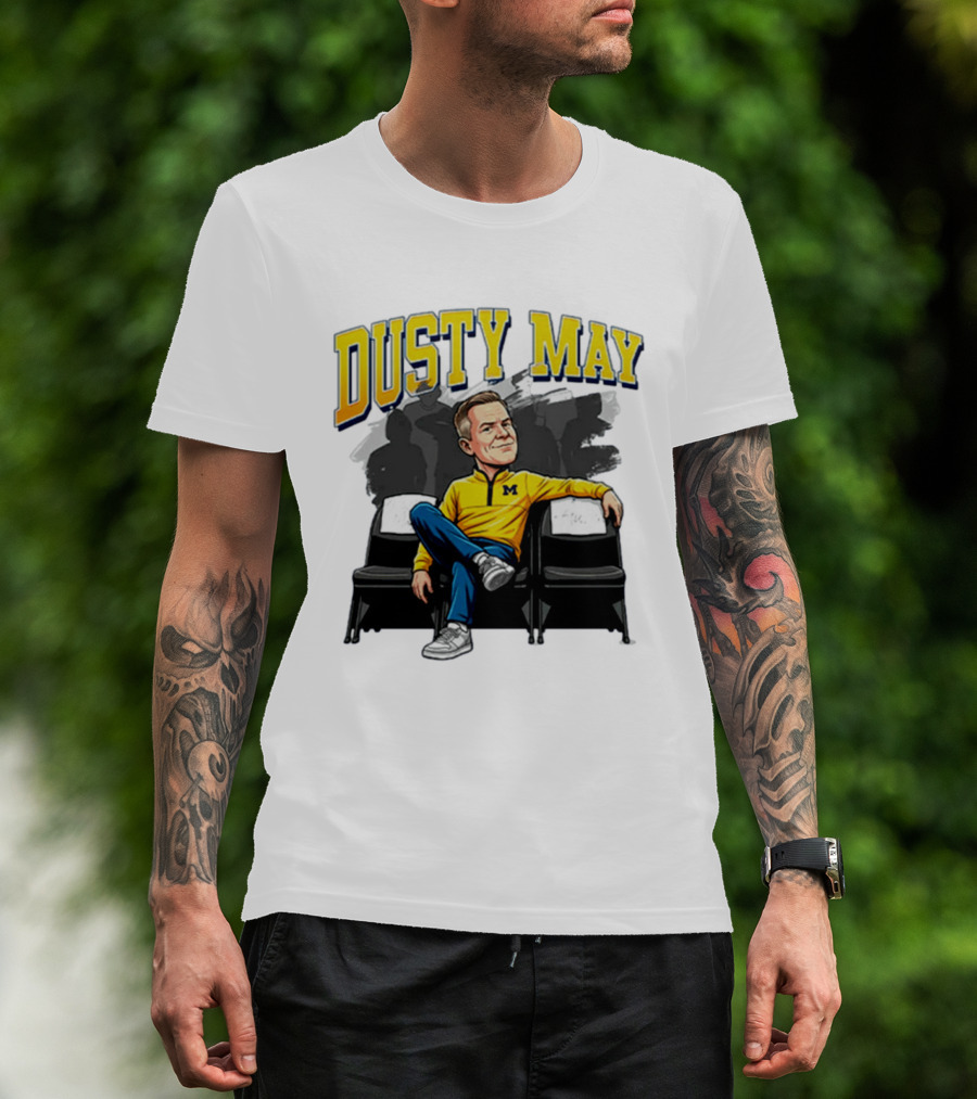 Dusty May Michigan Basketball Caricature T-Shirt