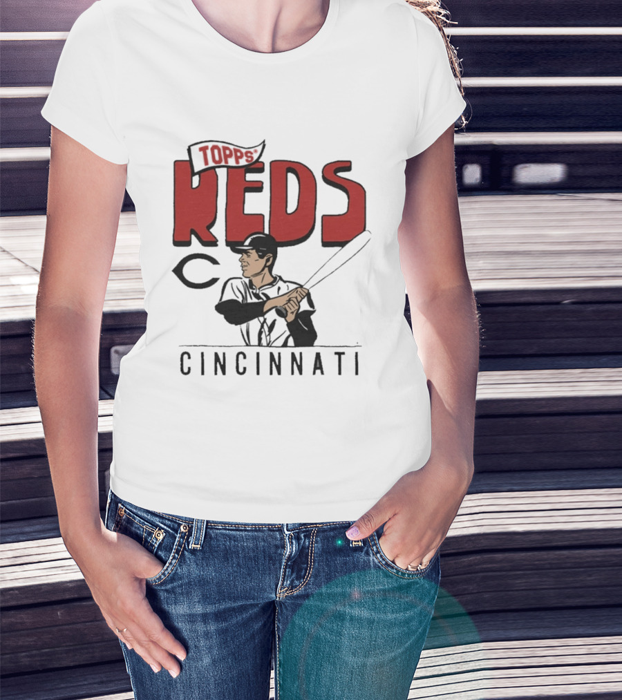 MLB Topps Cincinnati Reds Cartoon Player T-Shirt