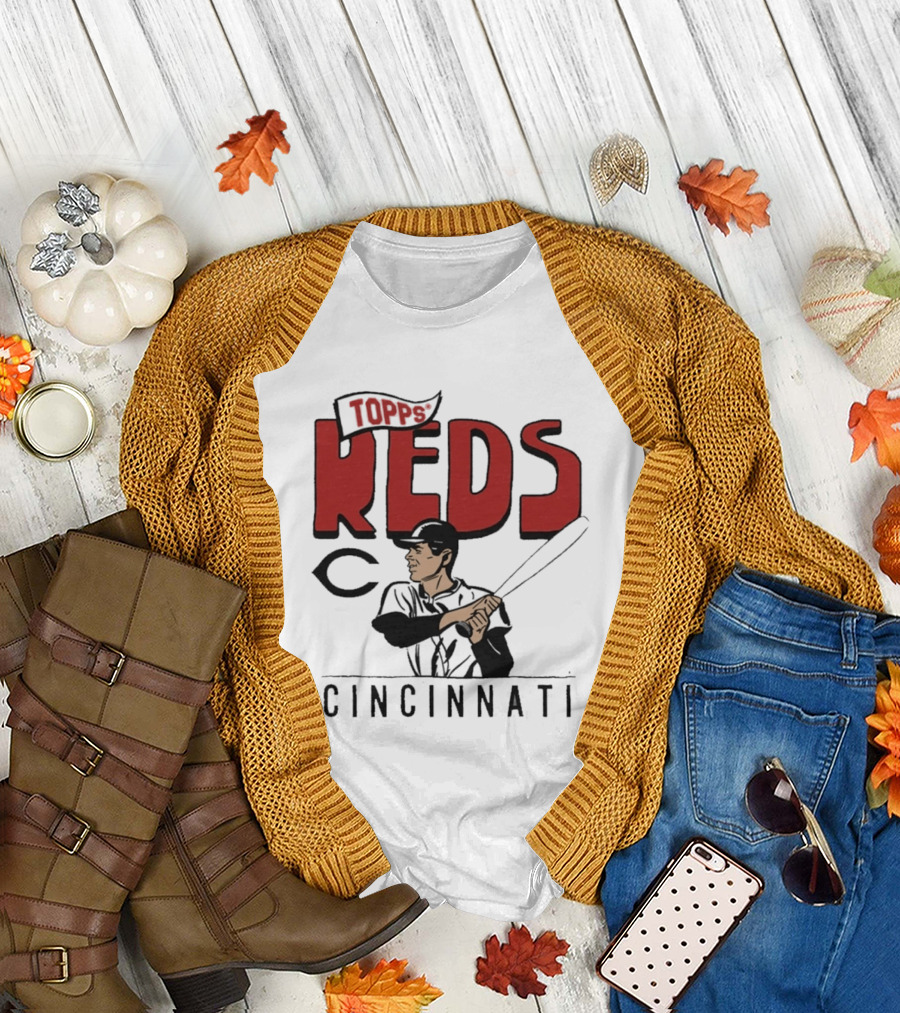 MLB Topps Cincinnati Reds Cartoon Player T-Shirt
