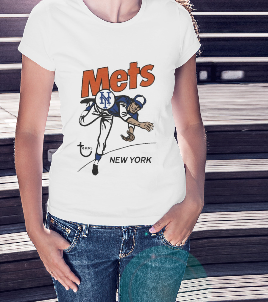 MLB Topps New York Mets Cartoon Raglan T-Shirt