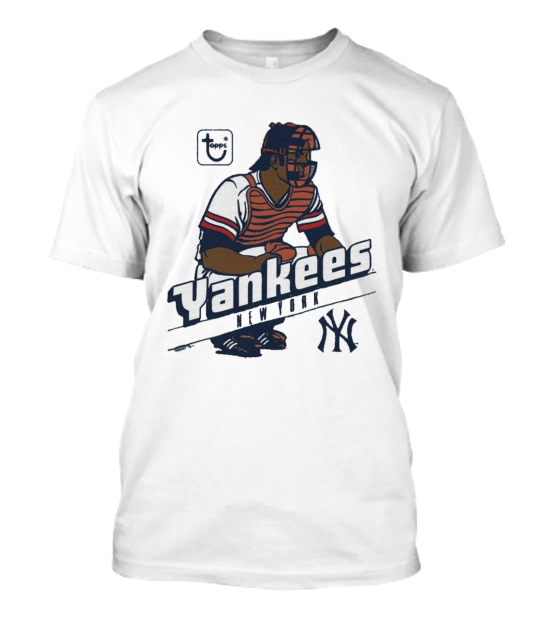 MLB Topps New York Yankees Catcher Cartoon Yankees NY T-Shirt