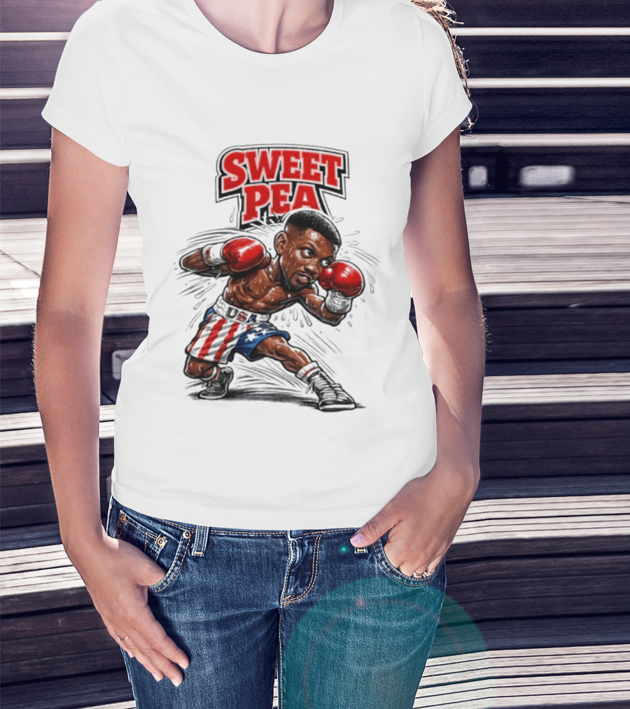 Sweet Pea Pernell Whitaker Boxing Caricature USA Flag Shorts T-Shirt