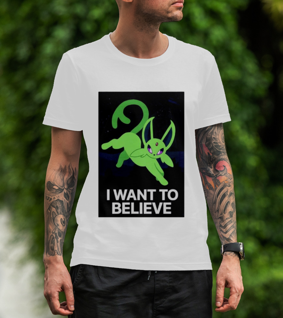 Shiny Espeon I Want To Believe Paranormal T-Shirt