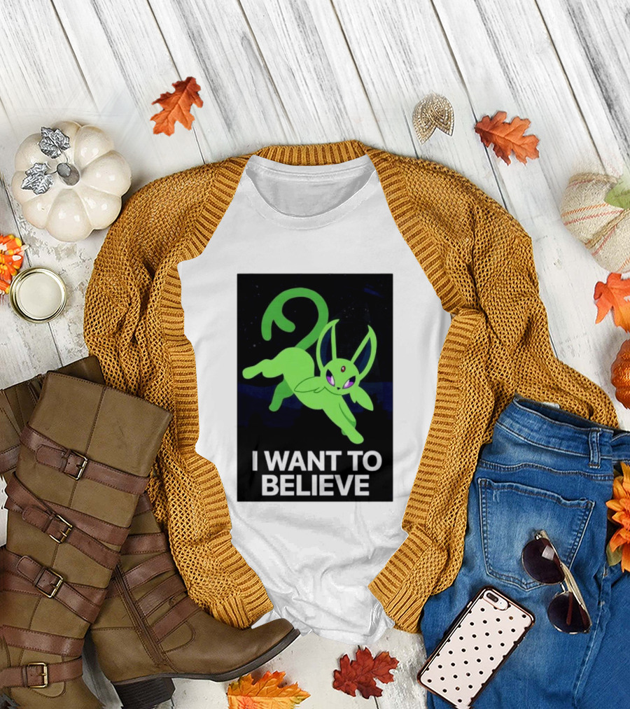 Shiny Espeon I Want To Believe Paranormal T-Shirt