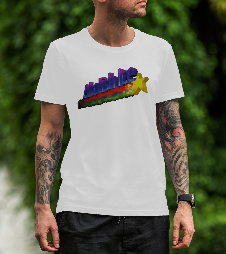 Abolish ICE Star Bold Text With Colorful Gradient And 3D Effect T-Shirt