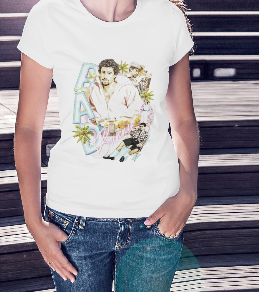 Bad Bunny Vintage Style Urban Vibes 2026 Palm Trees Retro Look T-Shirt