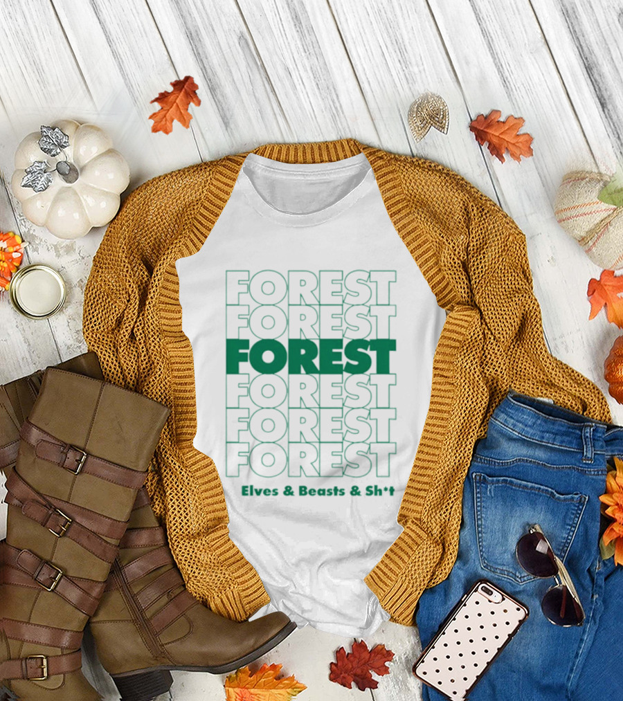 FOREST Elves and Beasts and Shit Repeat T-Shirt