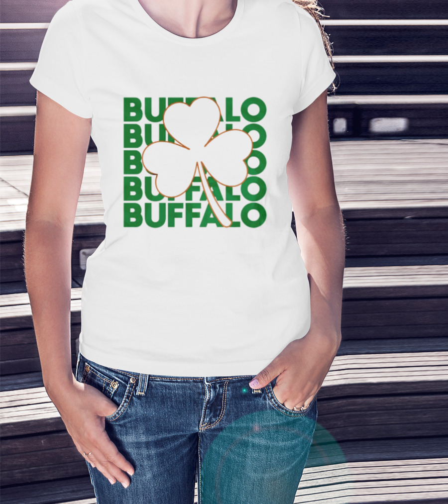 Lucky Buffalo Bills St. Patrick's Day Clover T-Shirt