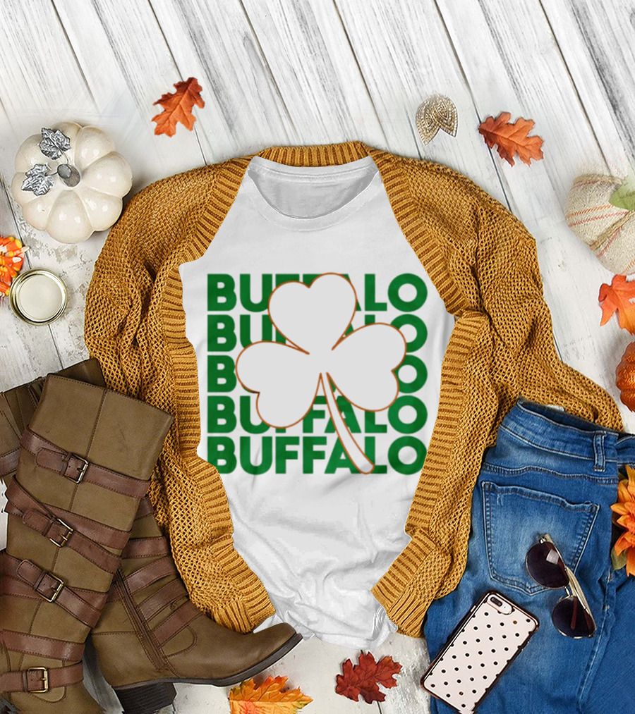 Lucky Buffalo Bills St. Patrick's Day Clover T-Shirt