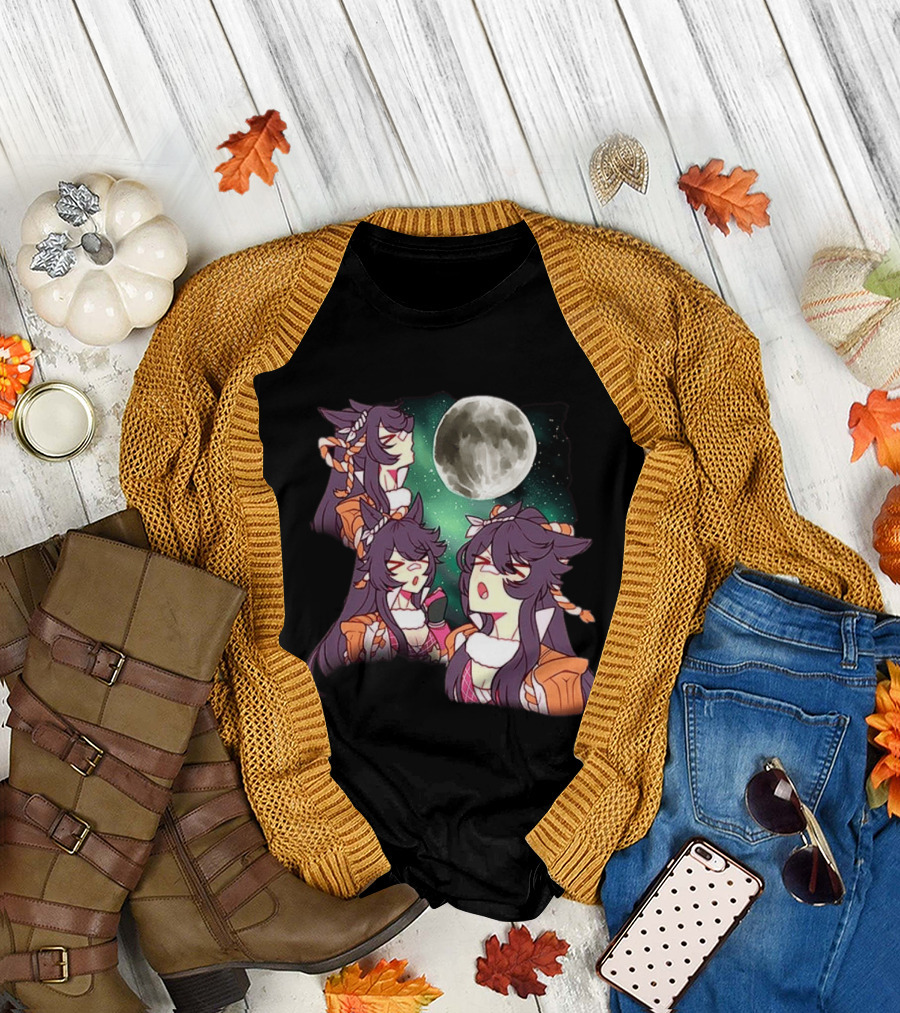 Agnes Tachyon Anime Character Three Wolf Moon Meme T-Shirt