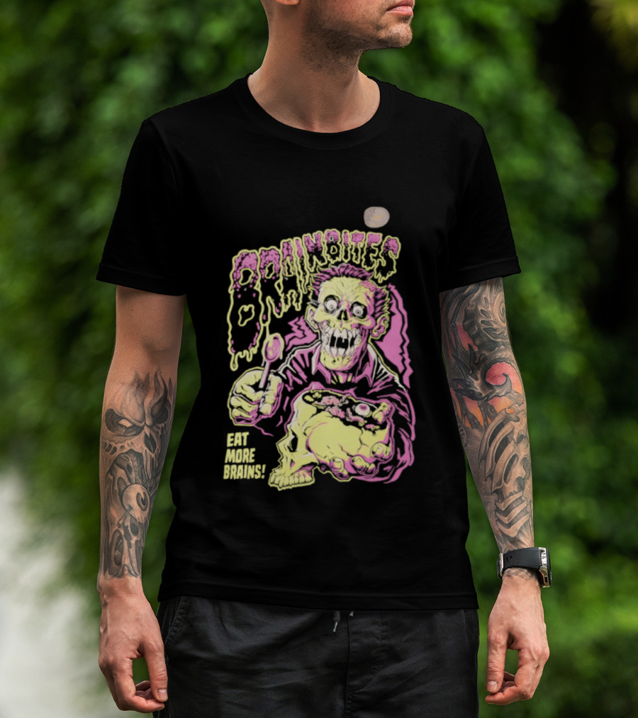 Brainbites Eat More Brains Horror Zombie Eating T-Shirt