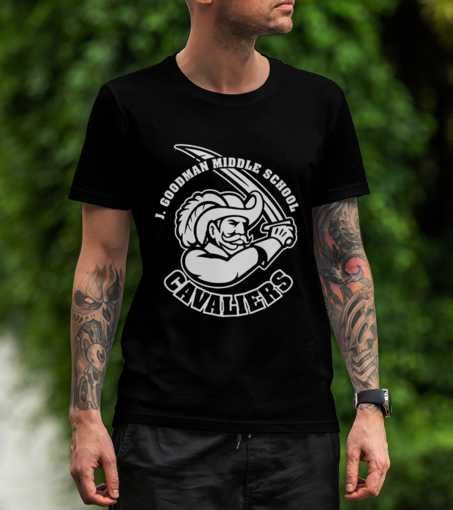 J. Goodman Middle School Cavaliers Mascot Sword T-Shirt