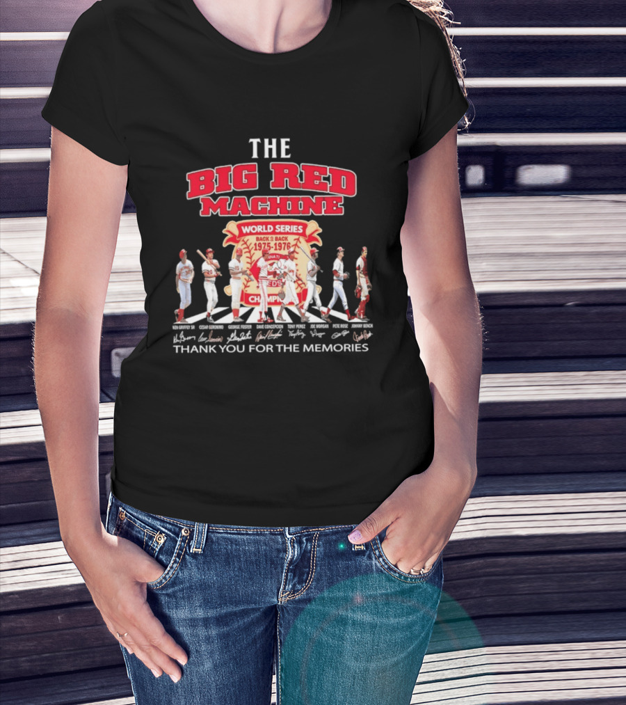 The Big Red Machine Cincinnati Reds World Series Champions Back 2 Back 1975 1976 Thank You For The Memories T-Shirt