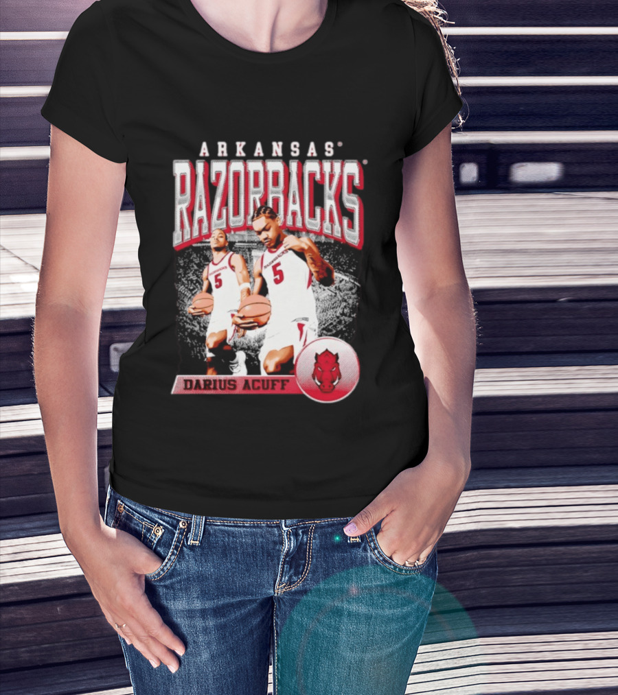 Arkansas Razorbacks Basketball Darius Acuff 5 T-Shirt