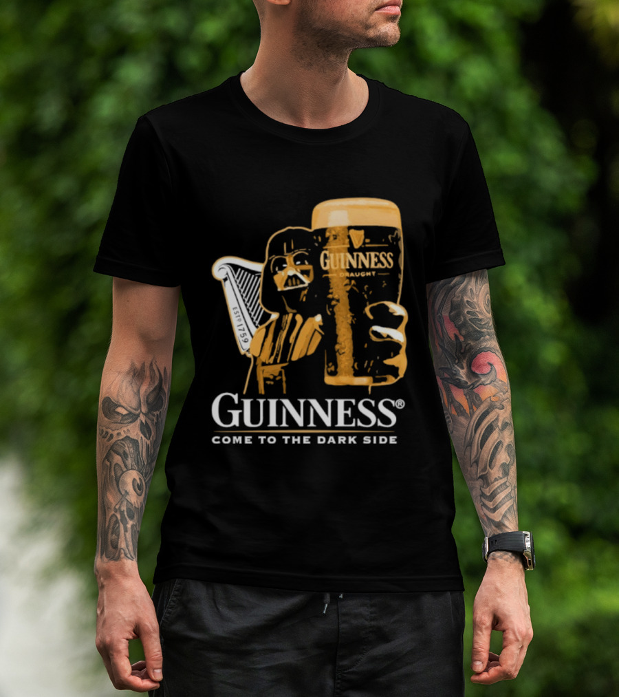 Guinness Darth Vader Come To The Dark Side Star Wars Beer Glass T-Shirt
