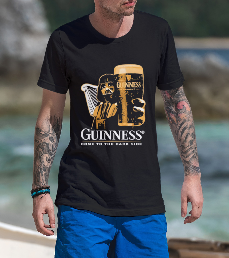 Guinness Darth Vader Come To The Dark Side Star Wars Beer Glass T-Shirt