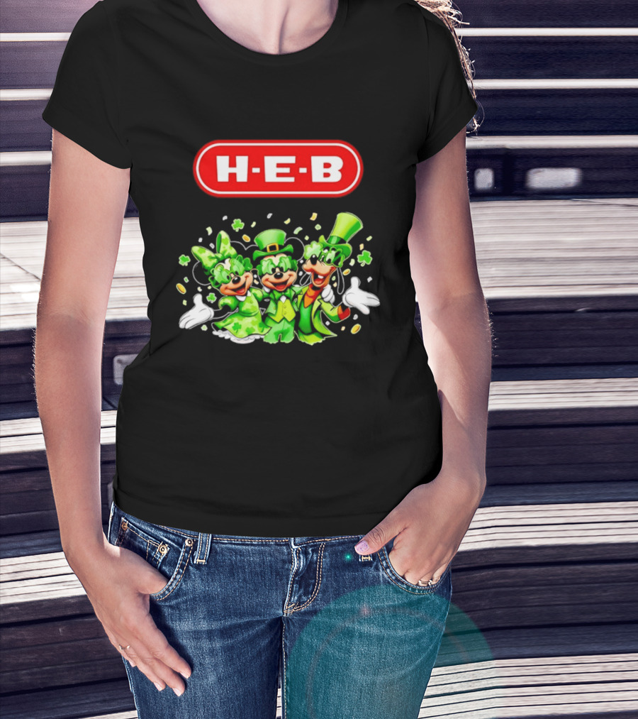 Mickey Mouse HEB St Patrick's Day Celebrations With Goofy And Minnie T-Shirt
