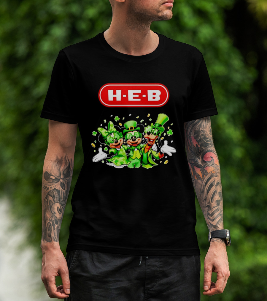 Mickey Mouse HEB St Patrick's Day Celebrations With Goofy And Minnie T-Shirt