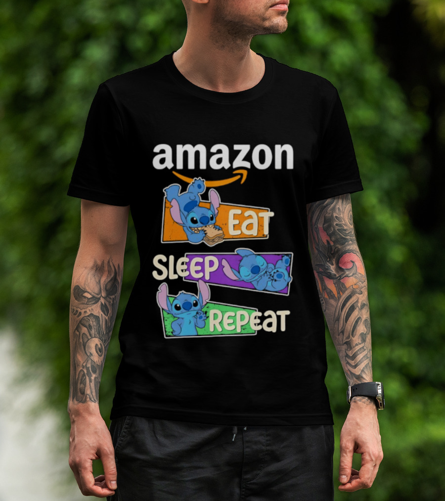 Amazon Stitch Eat Sleep Repeat T-Shirt