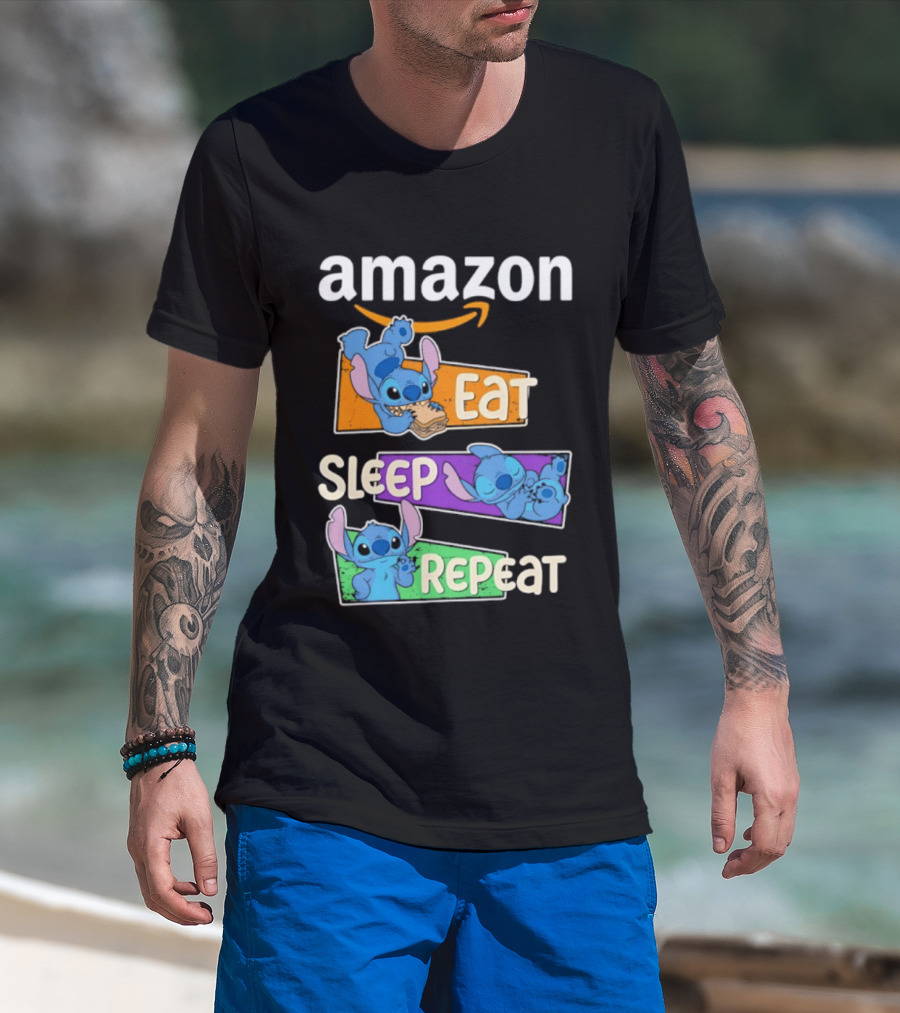 Amazon Stitch Eat Sleep Repeat T-Shirt