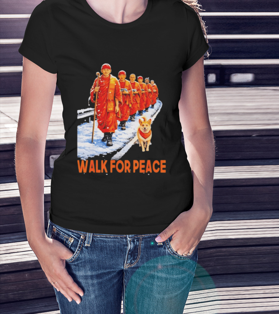 Walk For Peace 2026 Monks And Aloka Dog T-Shirt