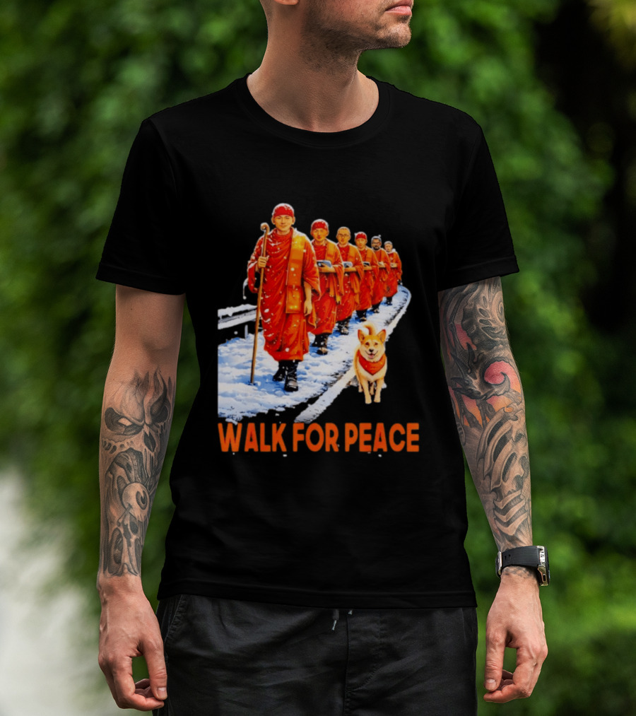 Walk For Peace 2026 Monks And Aloka Dog T-Shirt